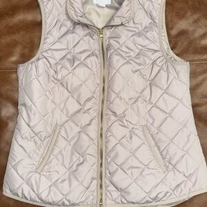 Old Navy Light Pink Quilted Vest with Gold Zipper
